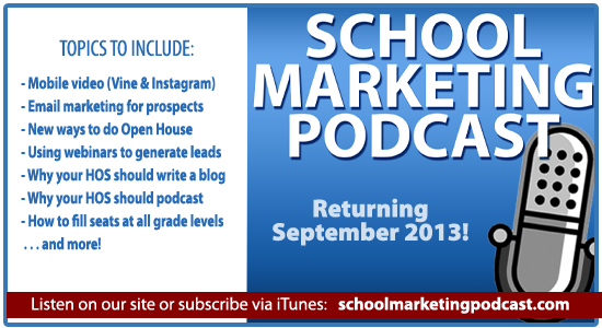 School marketing podcast returns in September! School marketing podcast returns in September!
