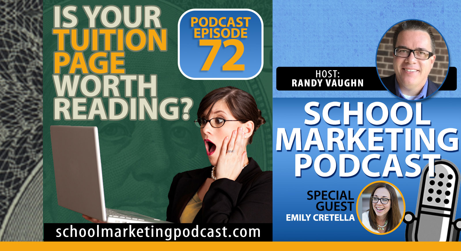 Emily Cretella (@emilycretella) asks if your tuition page is worth reading (School Marketing Podcast #72)